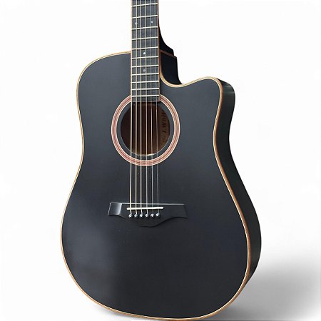 Violão Phx J White AH106 41 bkm Preto Fosco Maciço fishman