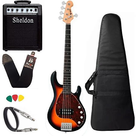 Kit Contra Baixo 5 Cordas Phx Msr Five Msr5 Sunburst BSS180