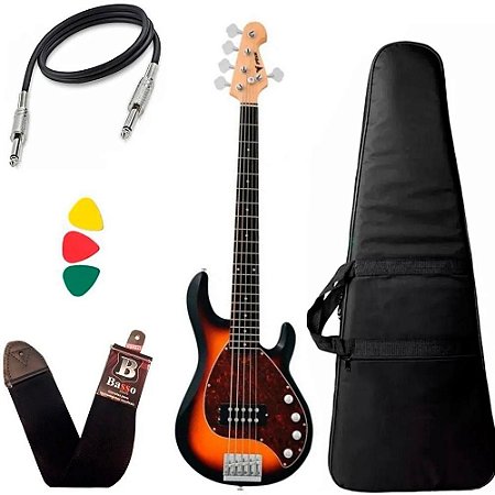 Kit Contra Baixo 5 Cordas Phx Msr Five Msr5 Sunburst capa