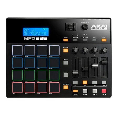 Controlador Midi Akai Mpd226 16 Pads Sensíveis RGB Usb