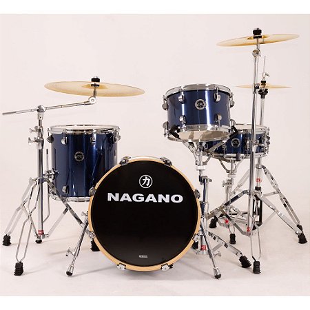 Bateria Nagano World Be bop azul blue race bumbo 18 cx 14