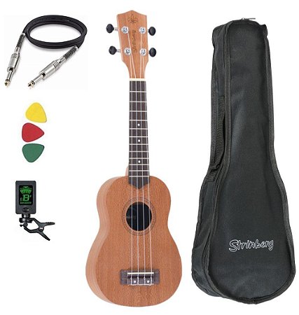 Ukulele Strinberg UK06S MGS Fosco Soprano Acústico Kit Capa