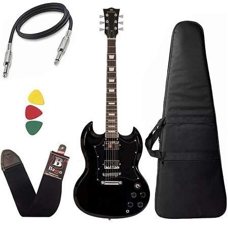 Kit Guitarra SG Michael Hammer GM850N BK Preta Capa