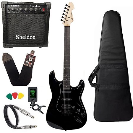 Kit Guitarra Michael GM237N Metallic Black Amplificador