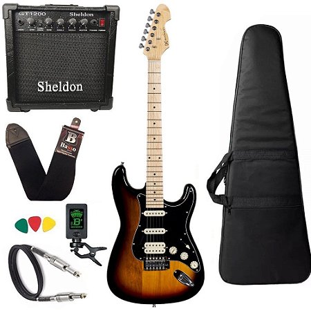 Kit Guitarra Michael GM237N Sunburst Black Amplificador