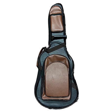 Bag Case guitarra couro Premium Preto e Marrom