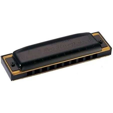 Gaita Hohner Pro Harp DÓ C Harmonica preta made in germany