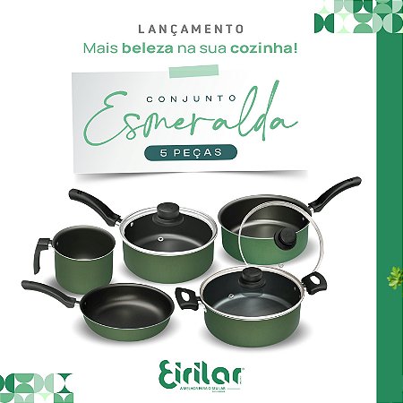 Conjunto de Panelas Esmeralda 5 Pçs- Eirilar