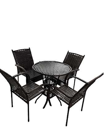 Conjunto 4 Cadeiras Naja + Mesinha De Centro Juncada