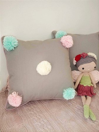 Almofada Decorativa Pompom