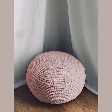 Puff em Crochê Rosa