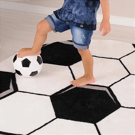 Tapete Infantil Premium Formato Bola Vermelho/Preto 65øcm