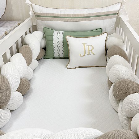 Kit Berço Inicial Nome com Trança 5 Peças