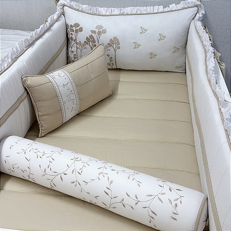 Kit Berço Flores e Pássaros 6 Peças