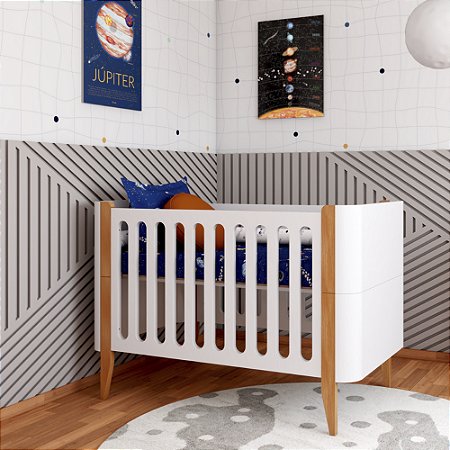 Berço Multifuncional 3 em 1 BO Pés Madeira (8 Cores Disponíveis)