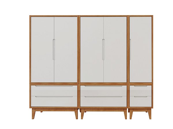 Guarda Roupa Infantil BO 5 Portas Caixa e Pés Madeira