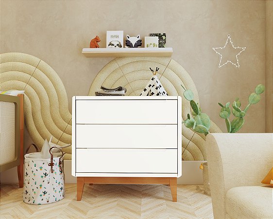 Cômoda 3 Gavetas BO (7 Cores Disponíveis)