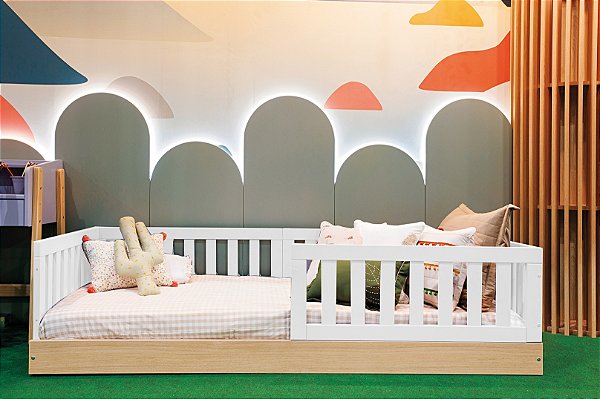 Cama Montessoriana com Grades 4 Cores Disponíveis