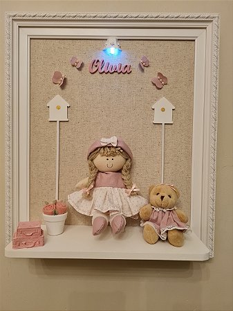 Porta Maternidade Menina e Ursinha Olivia