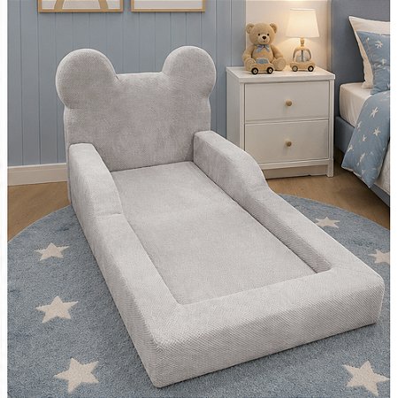 Cama Montessoriana Menino Cabeceira Urso Tamanho Medio 150 x 70