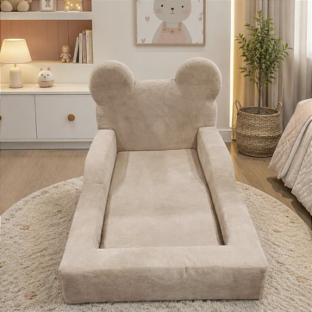 Cama Montessoriana Menina Cabeceira Urso Tamanho Grande 188 x 88