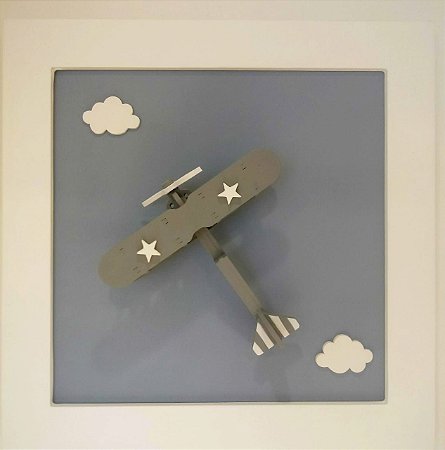 Quadro Aviãozinho com Nuvem