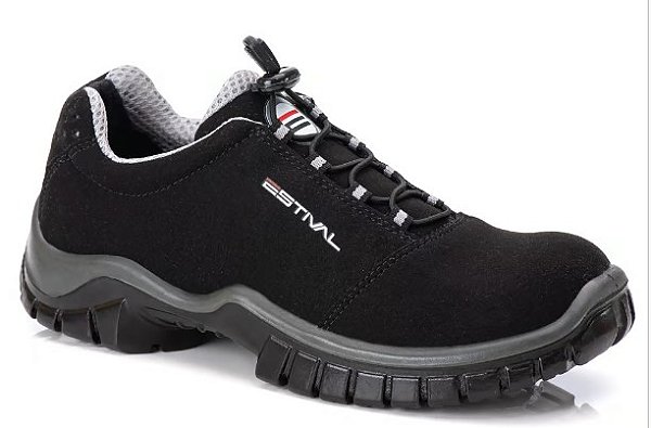 Sapato de Seg. em Microfibra - Preto e Cinza - Ref. EN10021S2 - Estival - CA 44592