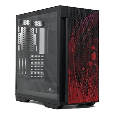Gabinete Gamer Redragon Strafe Infernal Dragon, Mid Tower, Lateral em Vidro Temperado, Preto - GC-706IF