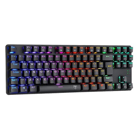 Teclado Mecânico Gamer T-Dagger Bora, RGB, Switch Outemu MARROM , ABNT2 - T-TGK315-BROWN