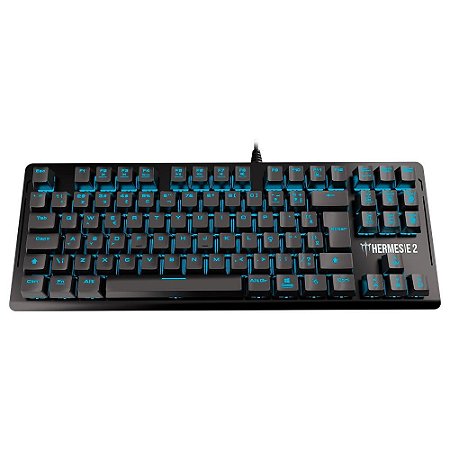 Teclado Mecânico Gamer Gamdias Hermes E2, LED Azul, Switch Red, Anti-Ghosting, ABNT2, Preto - HERMES E2 BLUE (BR/RED)