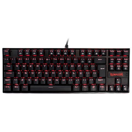 Teclado Mecânico Gamer Redragon Kumara LED Vermelho ABNT2  Switch Outemu Red ABNT2 - K552