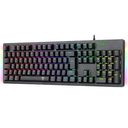 Teclado Mecanico Gamer T-Dagger Bermuda RGB, Switch Outemu MK.2 DIY Blue, Anti-Ghosting, ABNT2, Preto - T-TGK312-BL RGB