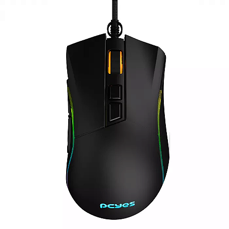 MOUSE GAMER PCYES VALUS - 12400 DPI - RGB - 8 BOTÕES - PMGVLBV