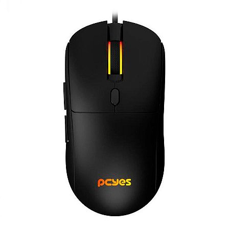 MOUSE GAMER PCYES BASARAN BLACK VULCAN - 12400 DPI - RGB - 6 BOTÕES - PMGBRBV