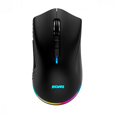 Mouse Gamer Sem Fio PCyes Anok, RGB, 16000 DPI, Recarregável, USB-C, Preto - PMGAKRGB