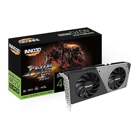 PLACA DE VIDEO INNO3D GEFORCE RTX 4070 SUPER TWIN X2, 12GB, GDDR6X, 192-BIT, N407S2-126X-186162N