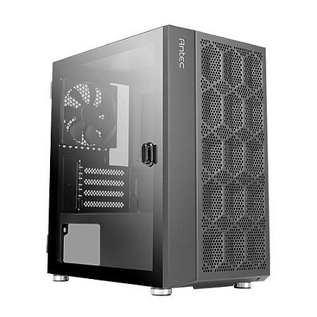 GABINETE GAMER ANTEC NX200M, RGB, MINI-TOWER, LATERAL DE VIDRO, COM 3 FANS, PRETO, NX200M-BK