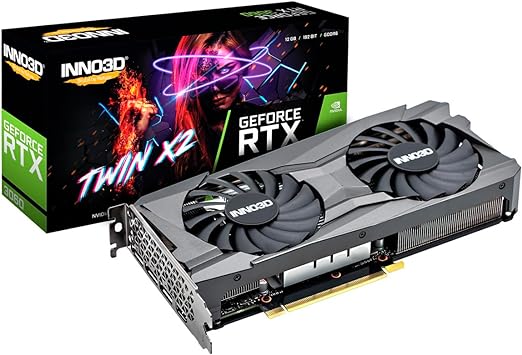 Placa de Vídeo INNO3D GeForce RTX 3060 TWIN X2, 12GB, GDDR6, DLSS, Ray Tracing, N30602-12D6-119032AH