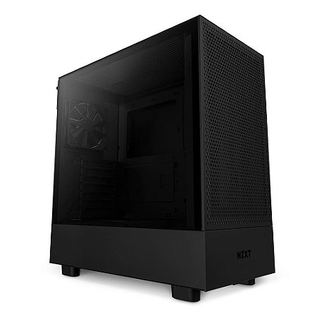 Gabinete NZXT H5 Flow Compact, Mid Tower, ATX, Lateral e Frontal em Vidro Temperado, 2x Cooler Fan SEM FAN RGB, Preto - CC-H51FB-01