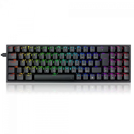 Teclado Gamer Mecânico Redragon Pollux, RGB, Switch Brown, ABNT2, Black, K628-RGB-B (PT-BROWN)