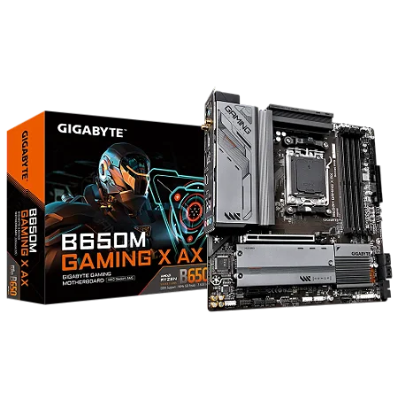 Placa Mãe Gigabyte B650M Gaming X AX, Wi-Fi, Chipset B650, AMD AM5, M-ATX, DDR5