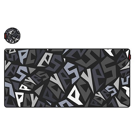 MOUSEPAD GAMER PCYES SIGNATURE EXTENDED BLACK VULCAN - 900 X 420 - PMS90X42BV