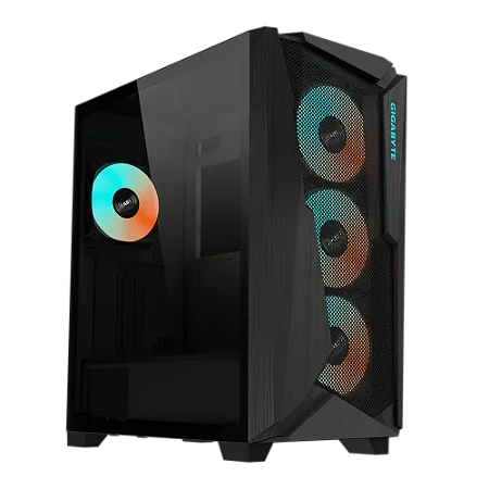 GIGABYTE C301 Glass - preto, vidro temperado, USB Tipo-C, 4 x ventoinhas ARBG incluída