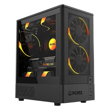 GABINETE GAMER PCYES KAURI BLACK VULCAN - GKRIBV