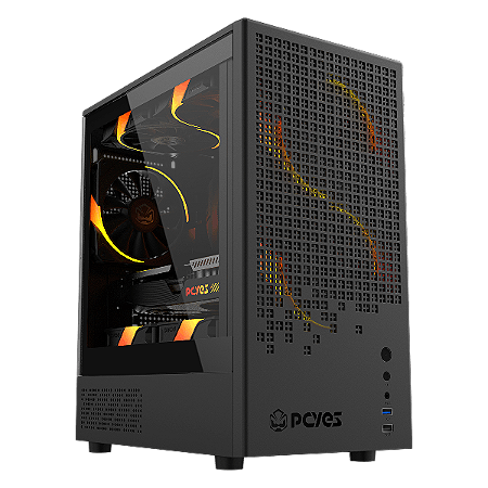 GABINETE GAMER PCYES OZARA BLACK VULCAN - GOZRBV