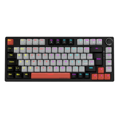 TECLADO MECANICO 75% PCYES ARKEUM - BLACK VULCAN - SWITCH RED - AKBV75RBR