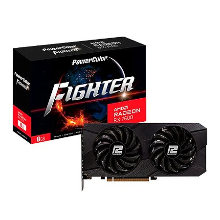 Placa de Video PowerColor Radeon RX 7600 Fighter, 8GB, GDDR6, 128-bit, RX7600-8G-F-V2