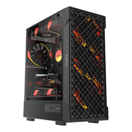 GABINETE GAMER PCYES VELYR BLACK VULCAN - GVLYBV