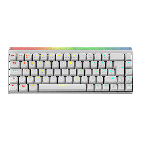 TECLADO MECANICO 60% PCYES SHIYAN WHITE GHOST RGB - SWITCH RED - TPSHWGRD