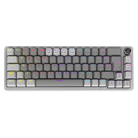 TECLADO MECANICO 65% PCYES MECKA WHITE GHOST - SWITCH RED - LED RAINBOW - TPMKWGRD